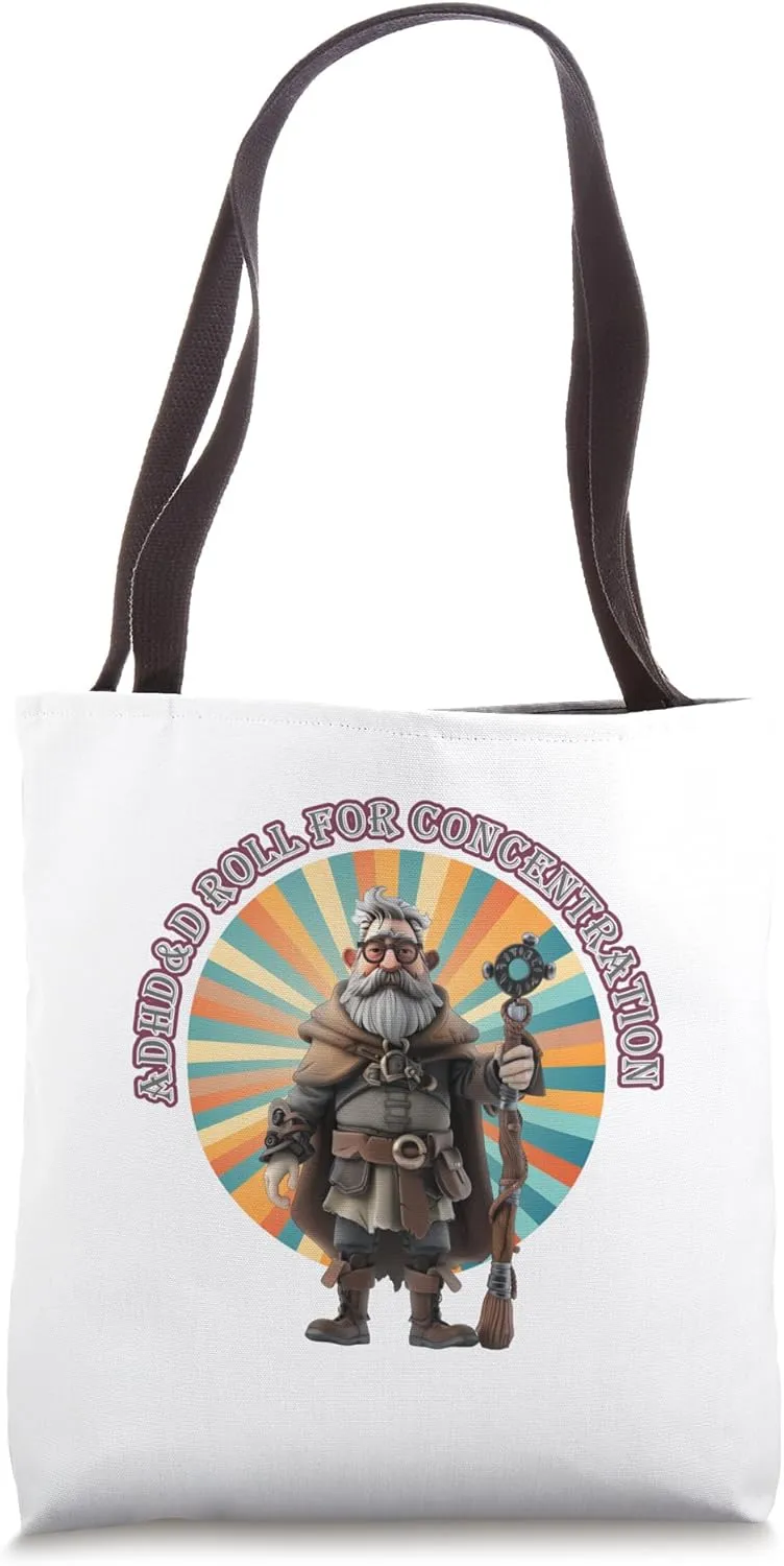 RPG Gamer Roll For Concentration Funny Quote Apparel Tote Bag