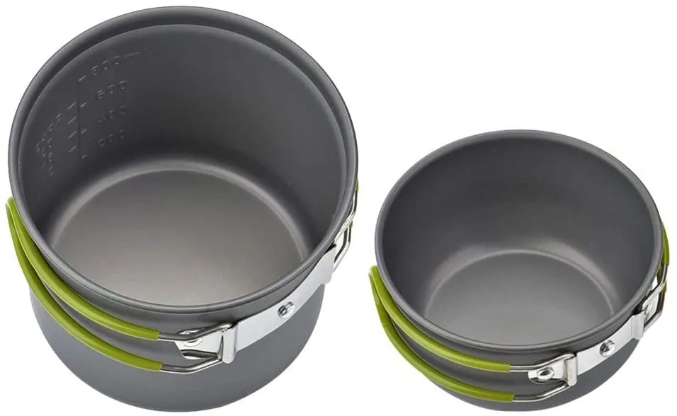 Rynx | wuudi Camping Equipment, Outdoor Camping Pots and Pans Set 2PCS Camping Cookware