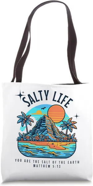 Salty Bible Verse Christian Faith Based Jesus Beach Modest Tote Bag