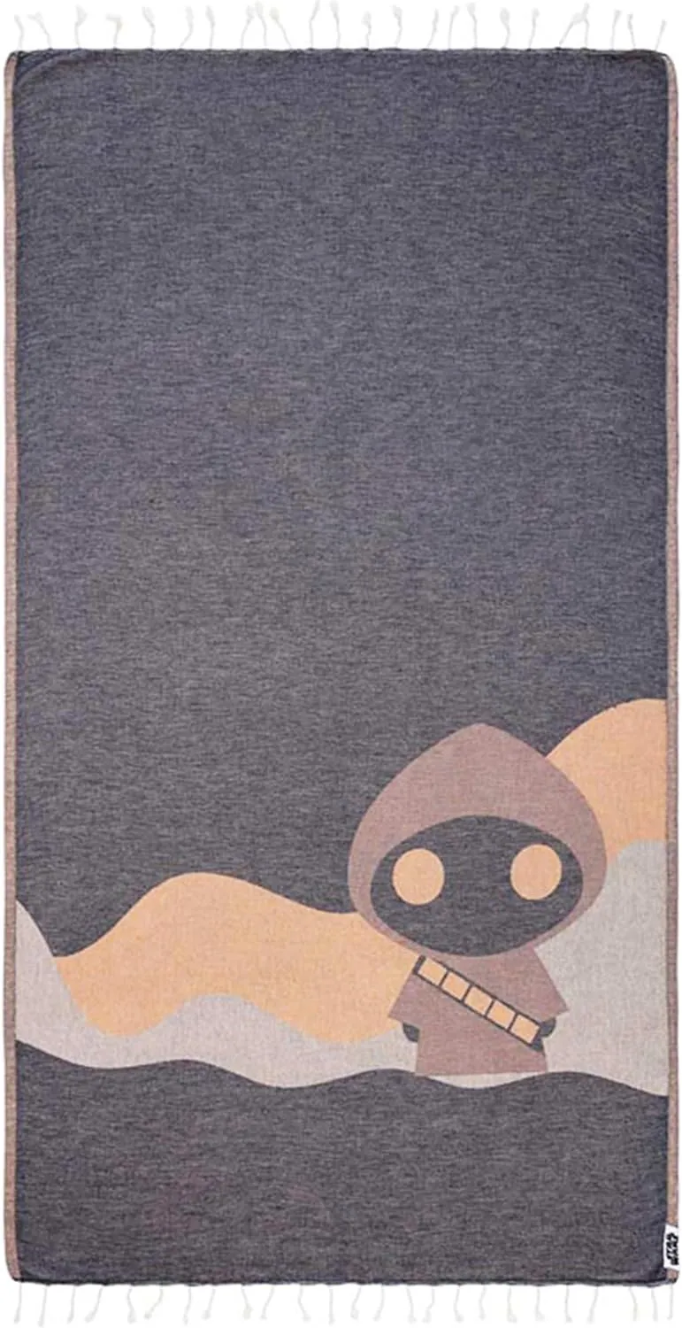 Sand Cloud Turkish Beach Towel - Star Wars Jawa - Sand Free - 100% Certified Organic Turkish Cotton Yarn - Quick Dry Towel for Beach, Picnic, Blanket or Bath - As Seen on Shark Tank
