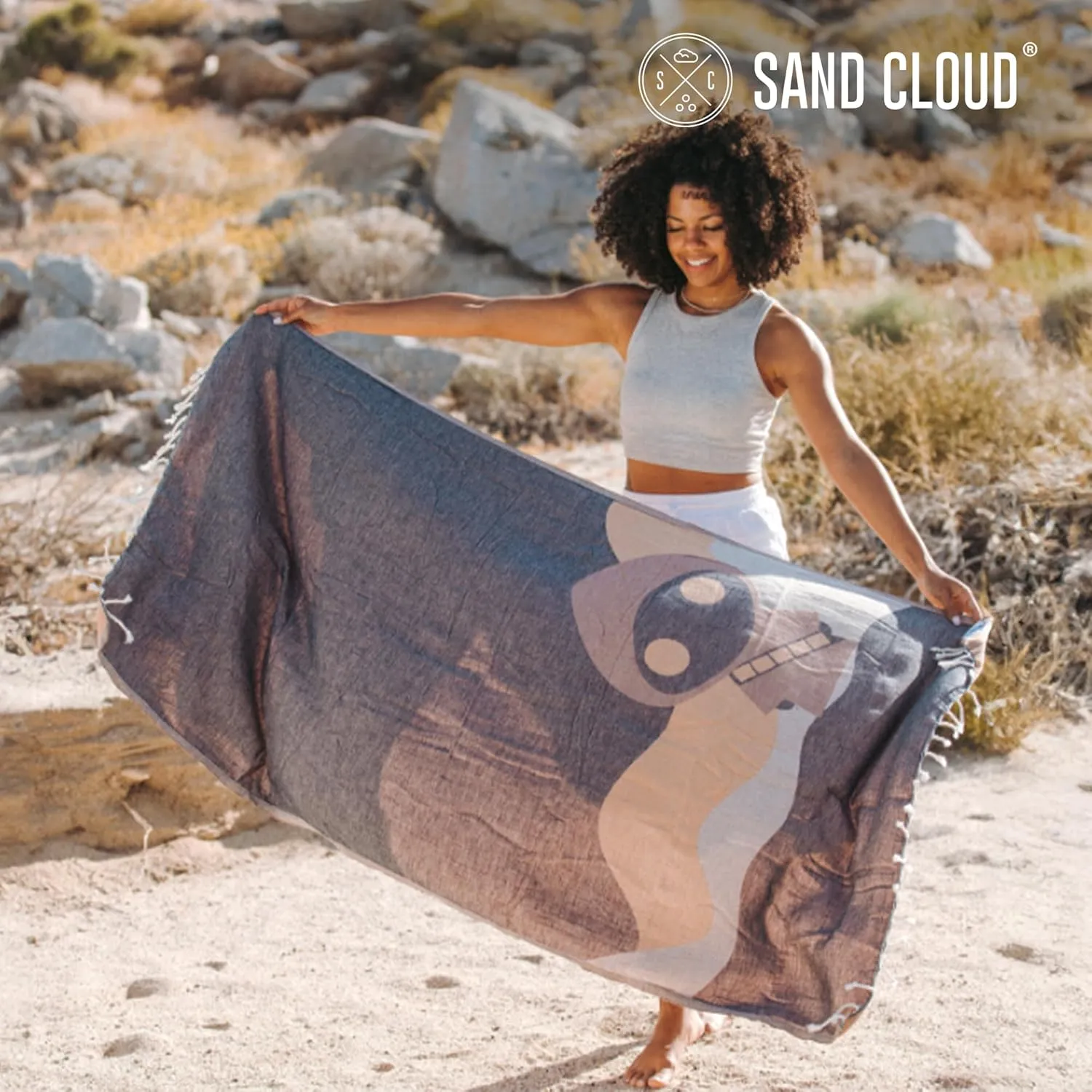 Sand Cloud Turkish Beach Towel - Star Wars Jawa - Sand Free - 100% Certified Organic Turkish Cotton Yarn - Quick Dry Towel for Beach, Picnic, Blanket or Bath - As Seen on Shark Tank