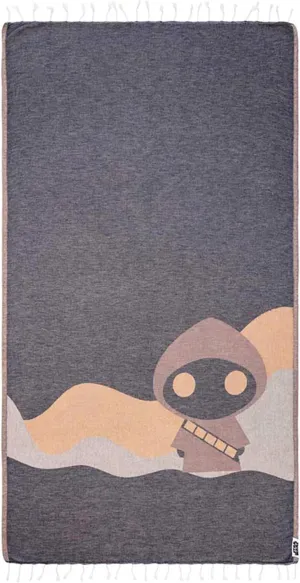 Sand Cloud Turkish Beach Towel - Star Wars Jawa - Sand Free - 100% Certified Organic Turkish Cotton Yarn - Quick Dry Towel for Beach, Picnic, Blanket or Bath - As Seen on Shark Tank