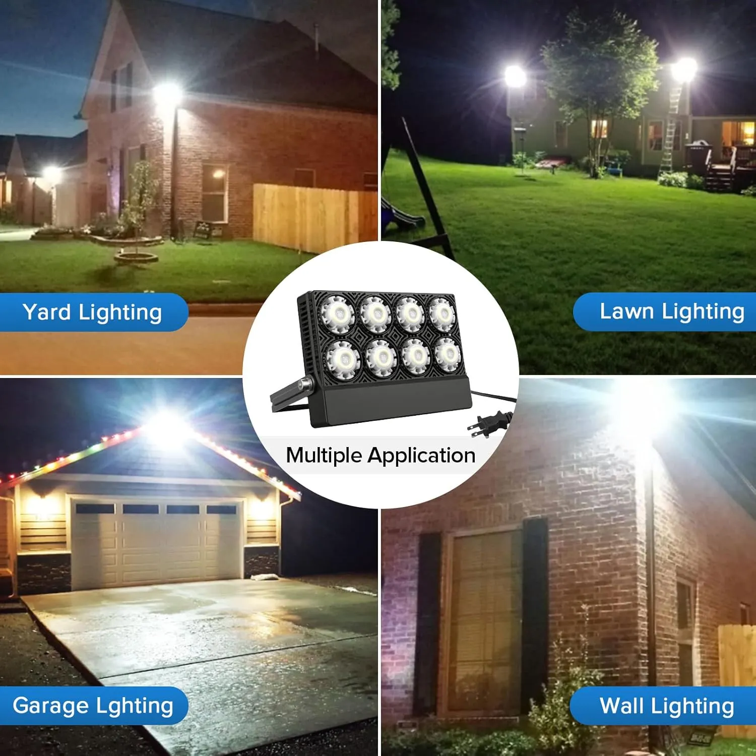 SANSI 50W (350W Equiv.) Outdoor LED Flood Light, 5000LM Bright LED Work Light, 5700K Daylight White IP66 Waterproof Outdoor Lamp Exterior Wall Light for Yard Garage Porch Lawn