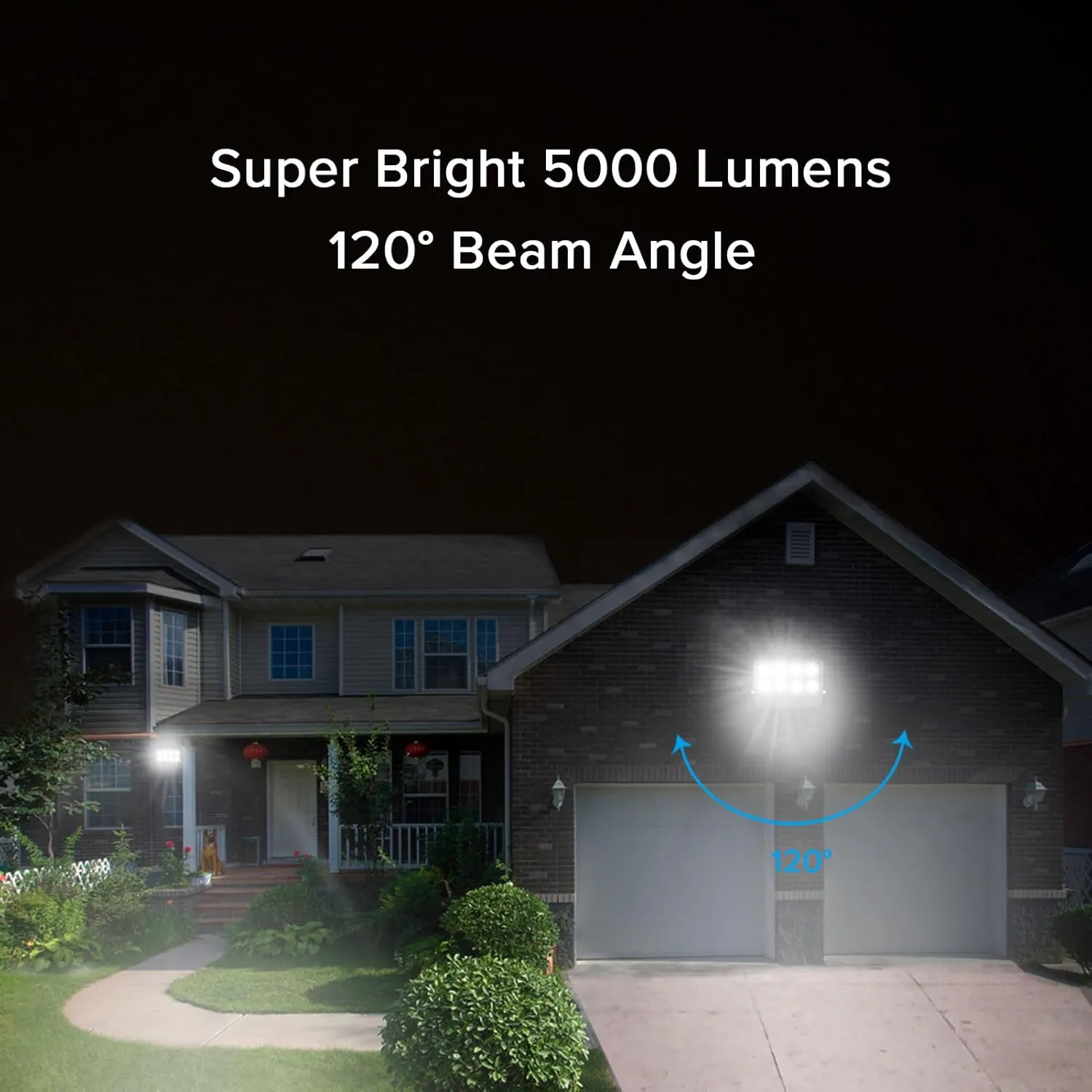 SANSI 50W (350W Equiv.) Outdoor LED Flood Light, 5000LM Bright LED Work Light, 5700K Daylight White IP66 Waterproof Outdoor Lamp Exterior Wall Light for Yard Garage Porch Lawn