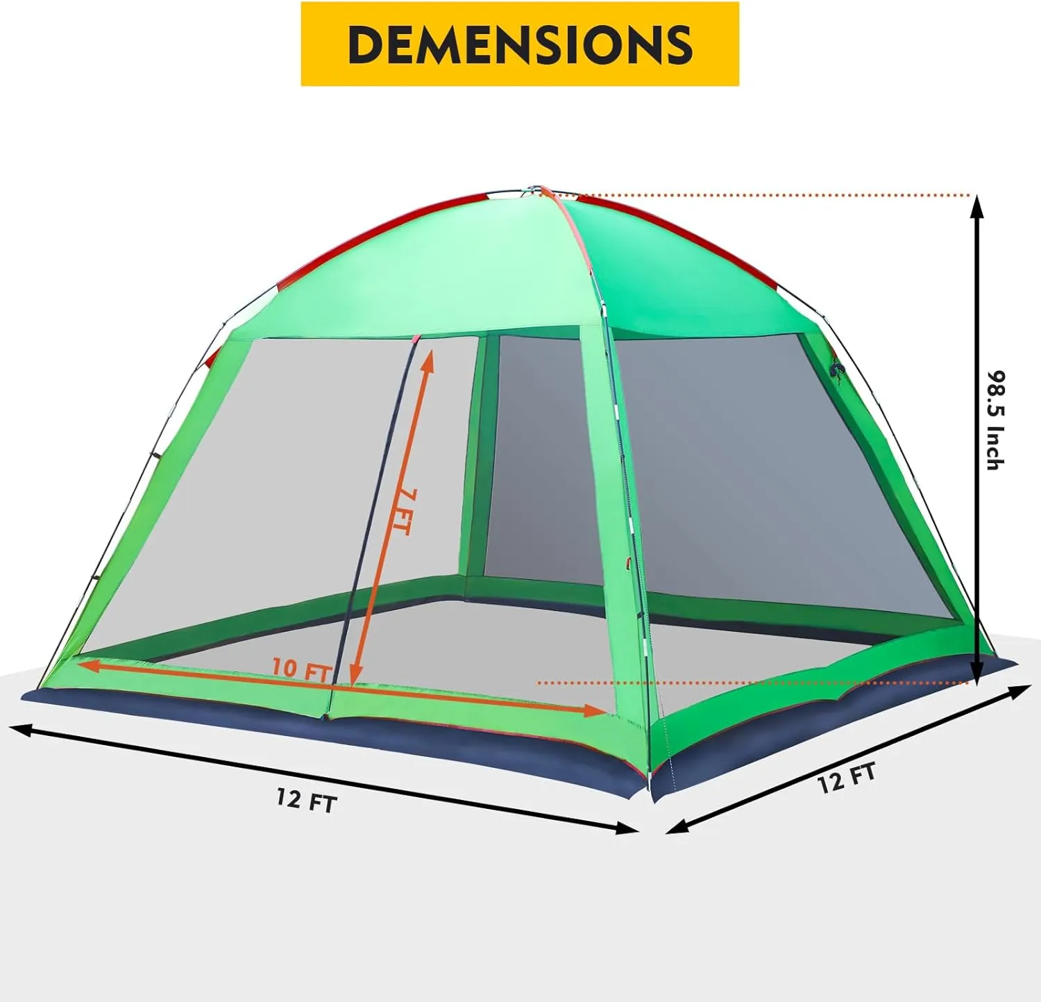 Screened Camping Tent Weatherproof Camping Canopy Camping Tent Screen Shelter Gazebos for Patios Outdoor Activities
