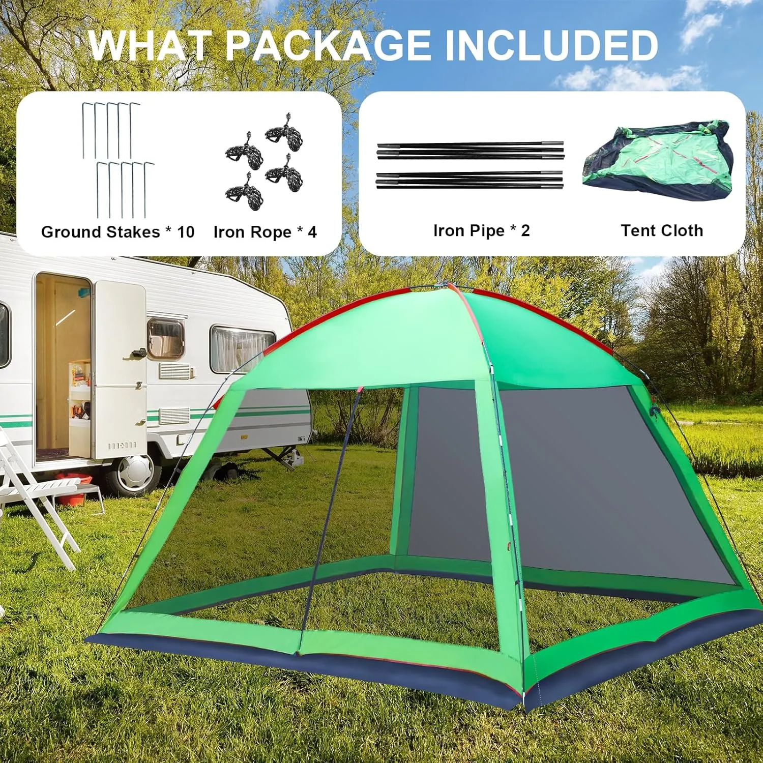Screened Camping Tent Weatherproof Camping Canopy Camping Tent Screen Shelter Gazebos for Patios Outdoor Activities