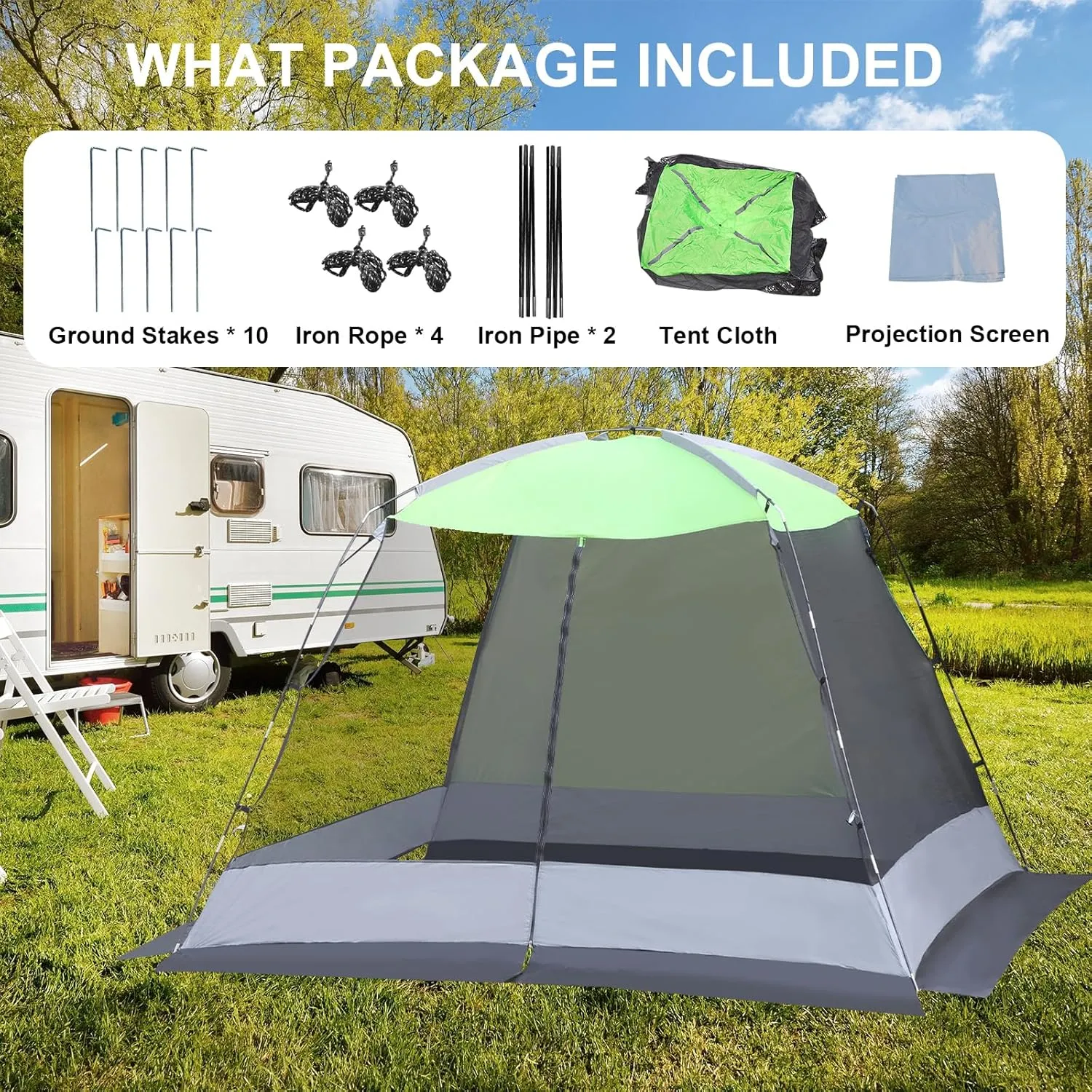 Screened Camping Tent Weatherproof Camping Canopy Camping Tent Screen Shelter Gazebos for Patios Outdoor Activities