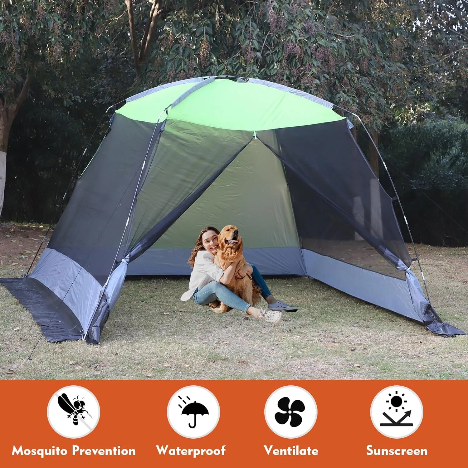 Screened Camping Tent Weatherproof Camping Canopy Camping Tent Screen Shelter Gazebos for Patios Outdoor Activities