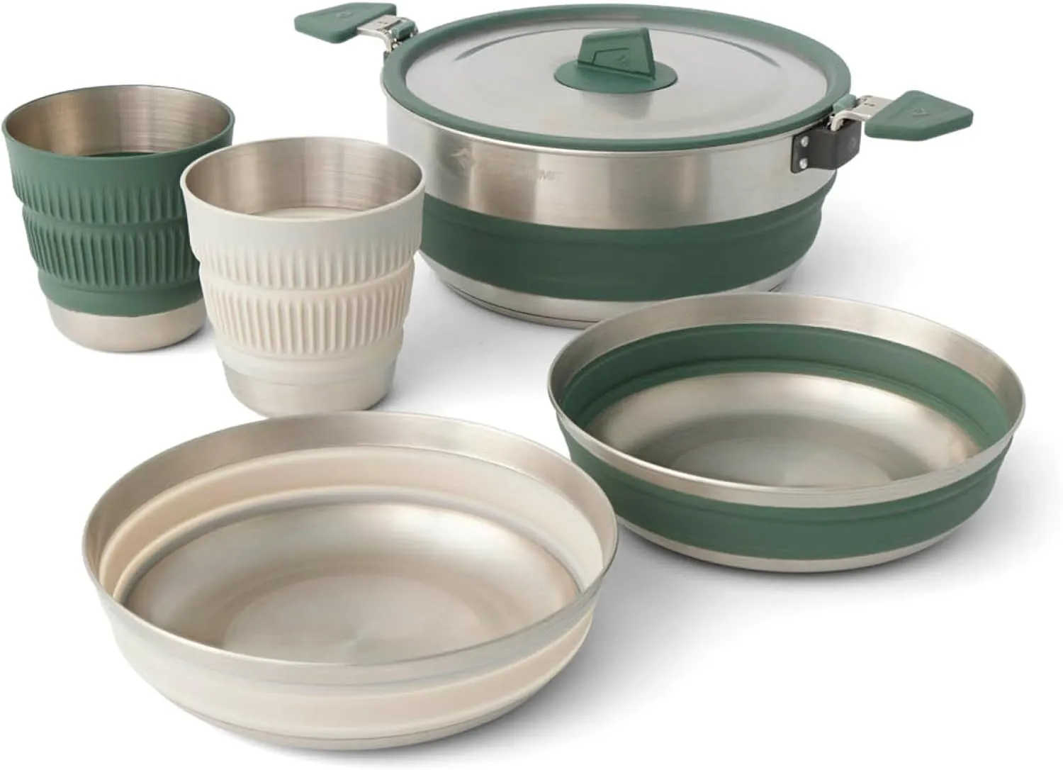 Sea to Summit Detour Stainless Steel One Pot Cook Set for Two (3 Liter Pot, 2 Large Bowls, 2 Mugs)