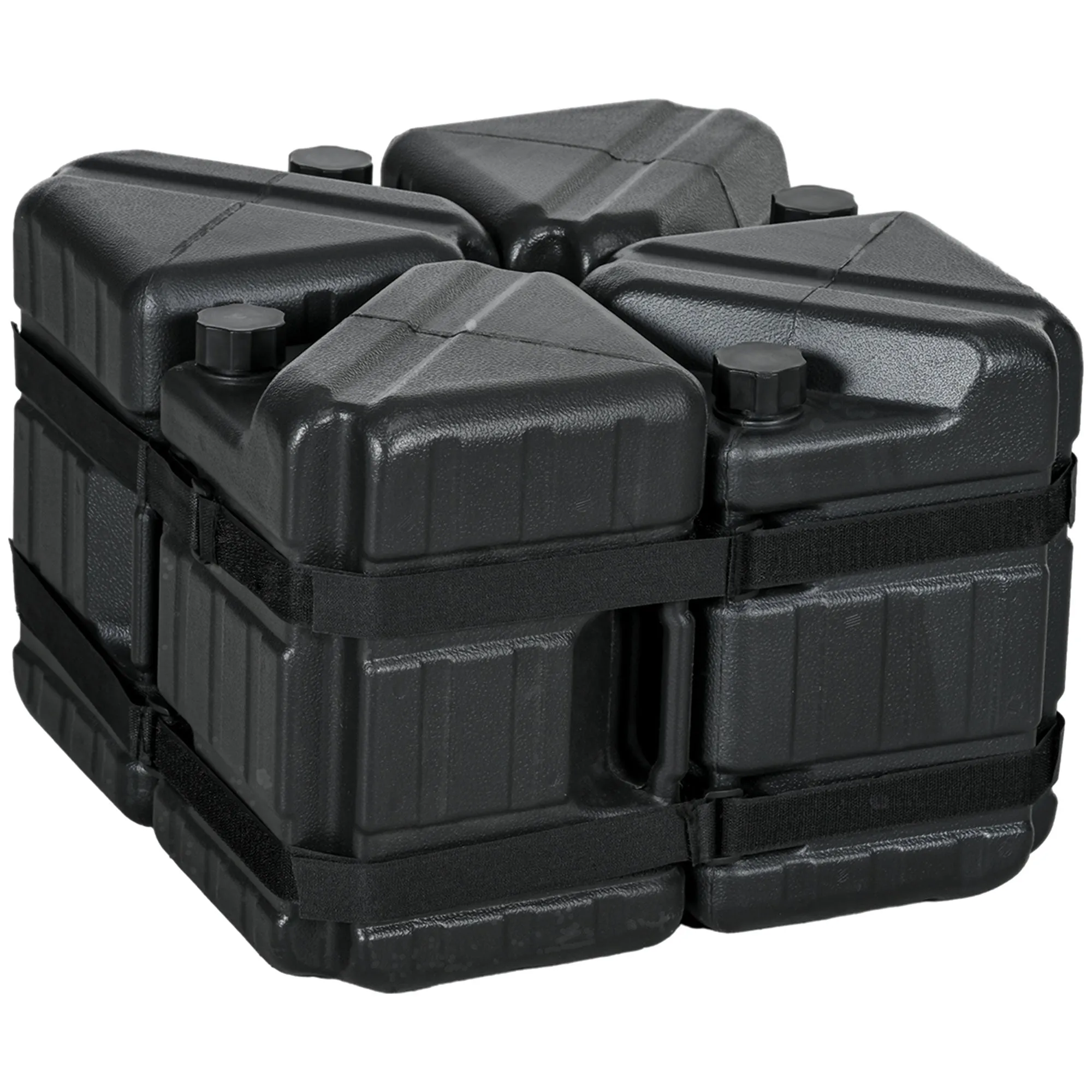 Set of 4 Straight Leg Canopy Weights, HDPE Water or Sand Filled Tent Weights for Pop up Canopy, with Built-in Handles and Secure Straps, 115LBS