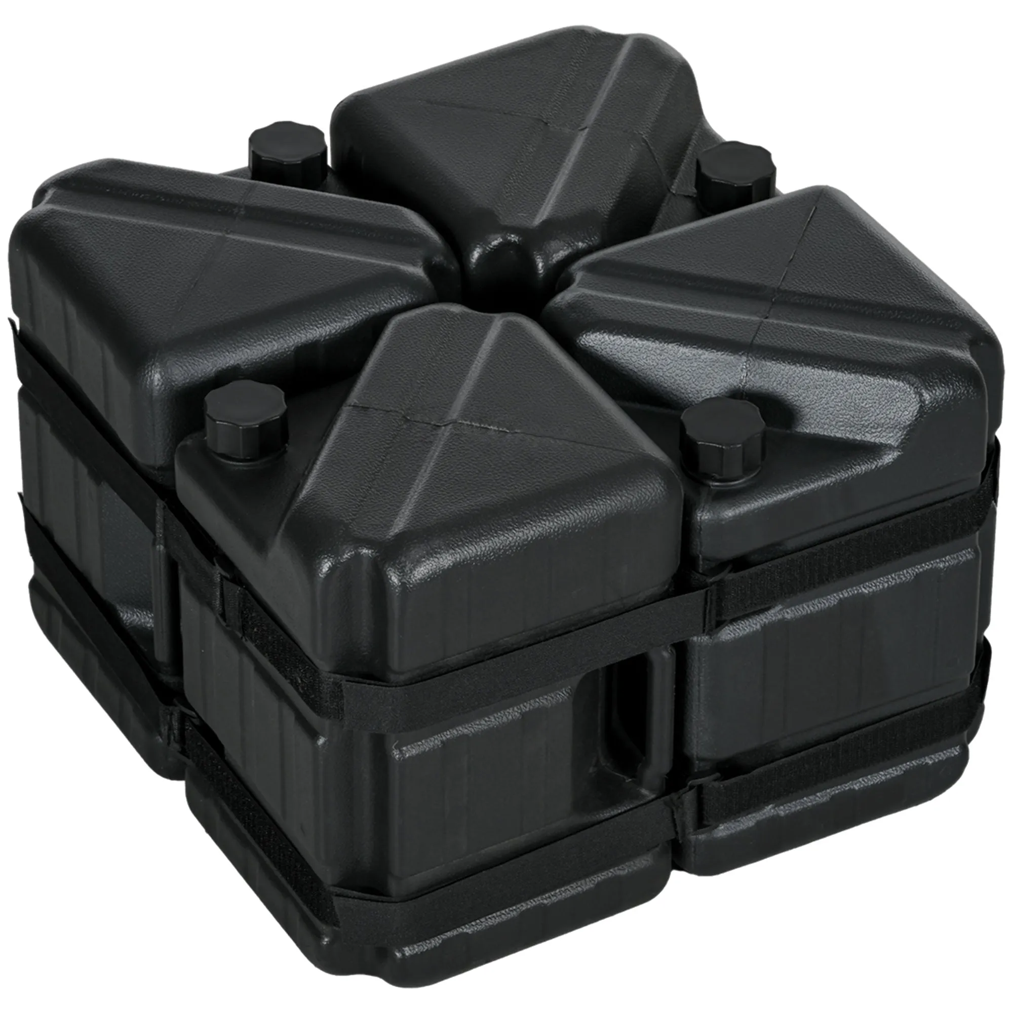 Set of 4 Straight Leg Canopy Weights, HDPE Water or Sand Filled Tent Weights for Pop up Canopy, with Built-in Handles and Secure Straps, 115LBS