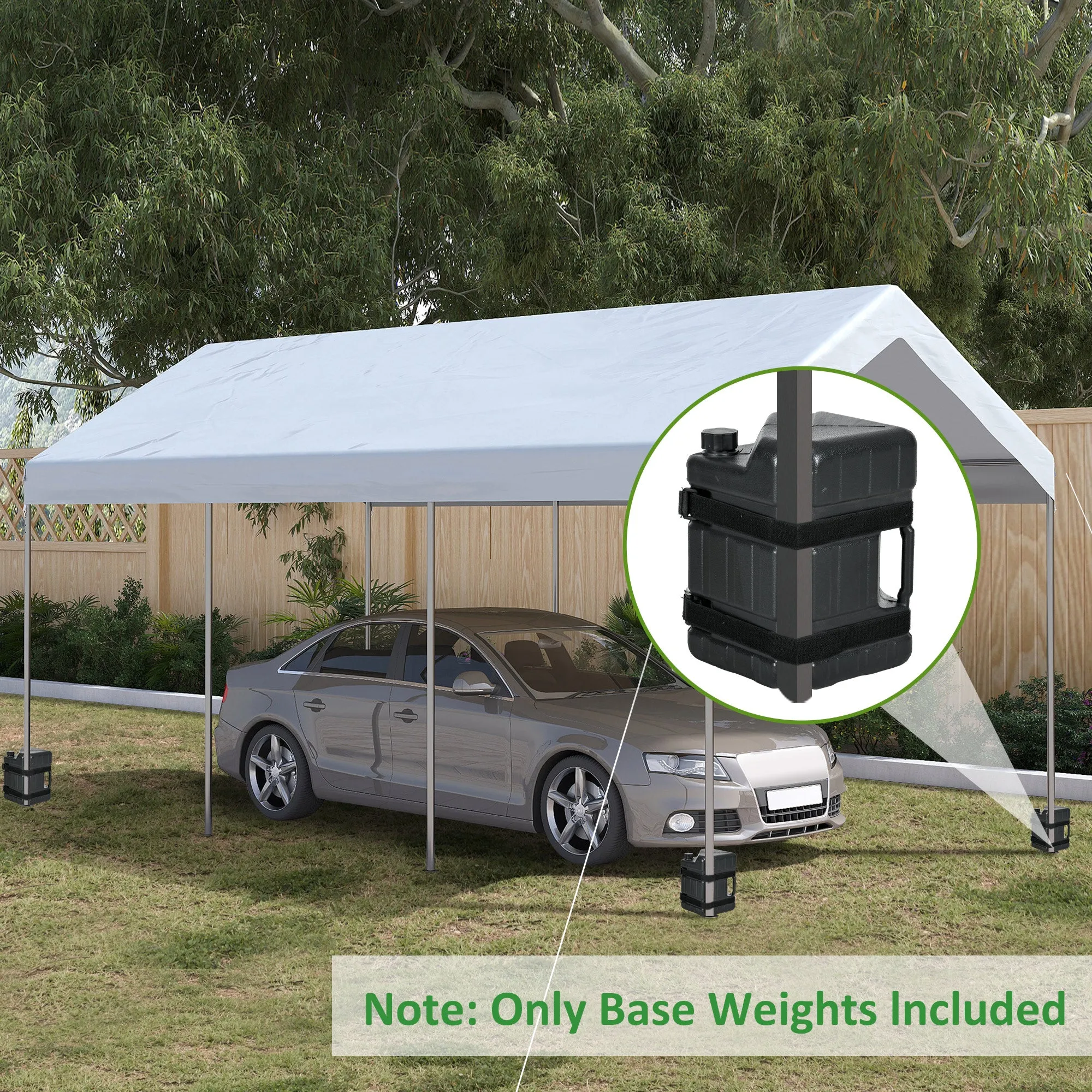 Set of 4 Straight Leg Canopy Weights, HDPE Water or Sand Filled Tent Weights for Pop up Canopy, with Built-in Handles and Secure Straps, 115LBS