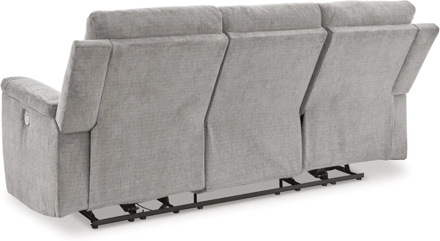 Signature Design by Ashley Barnsana Minimalist Power Reclining Sofa with USB Charging Ports, Light Gray