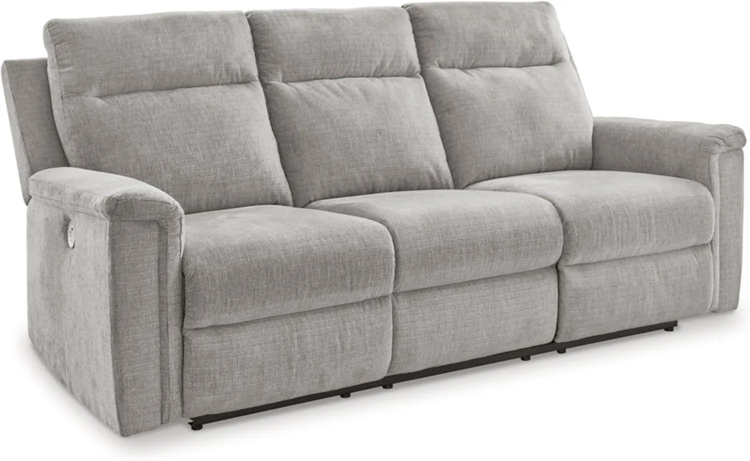 Signature Design by Ashley Barnsana Minimalist Power Reclining Sofa with USB Charging Ports, Light Gray