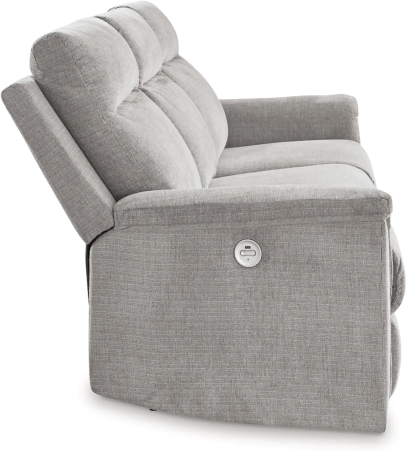 Signature Design by Ashley Barnsana Minimalist Power Reclining Sofa with USB Charging Ports, Light Gray