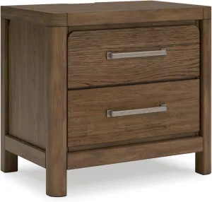 Signature Design by Ashley Cabalynn Lodge 2 Drawer Nightstand with Power Supply and USB Ports, 26.88" Tall, Light Brown