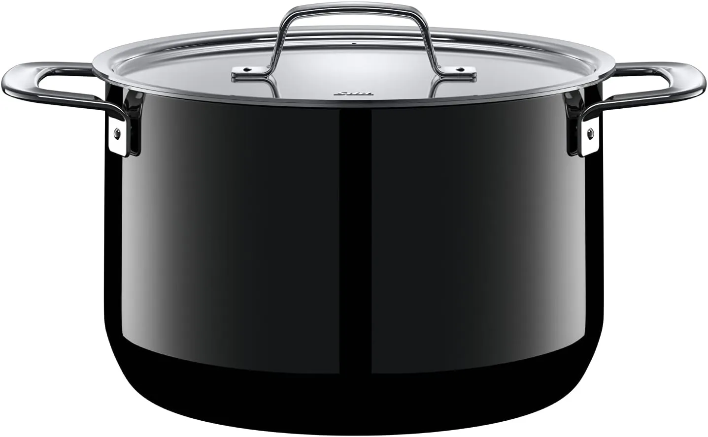 Silit Black Zeno Saucepan High with Metal Lid Diameter 24 cm Silargan Functional Ceramic Suitable for Induction Cookers Dishwasher Safe 6.4 litres, 32 x 27 x 21 cm