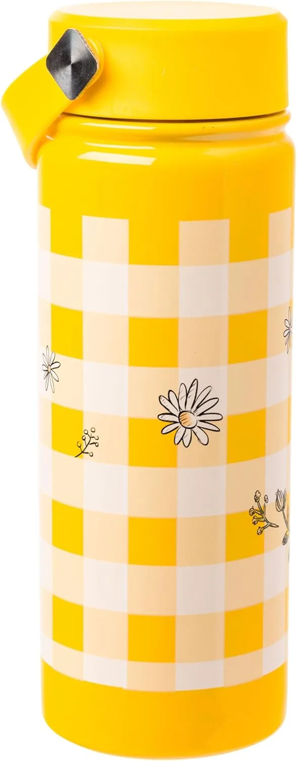 Silver Buffalo Disney Winnie the Pooh Stainless Steel Water Bottle with Swivel Handle Featuring Winnie the Pooh, 20 Ounces