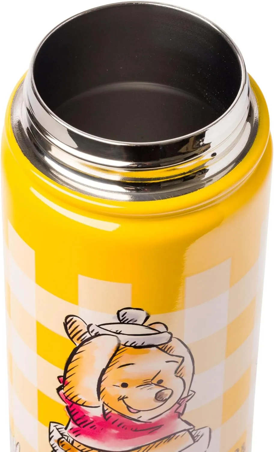 Silver Buffalo Disney Winnie the Pooh Stainless Steel Water Bottle with Swivel Handle Featuring Winnie the Pooh, 20 Ounces