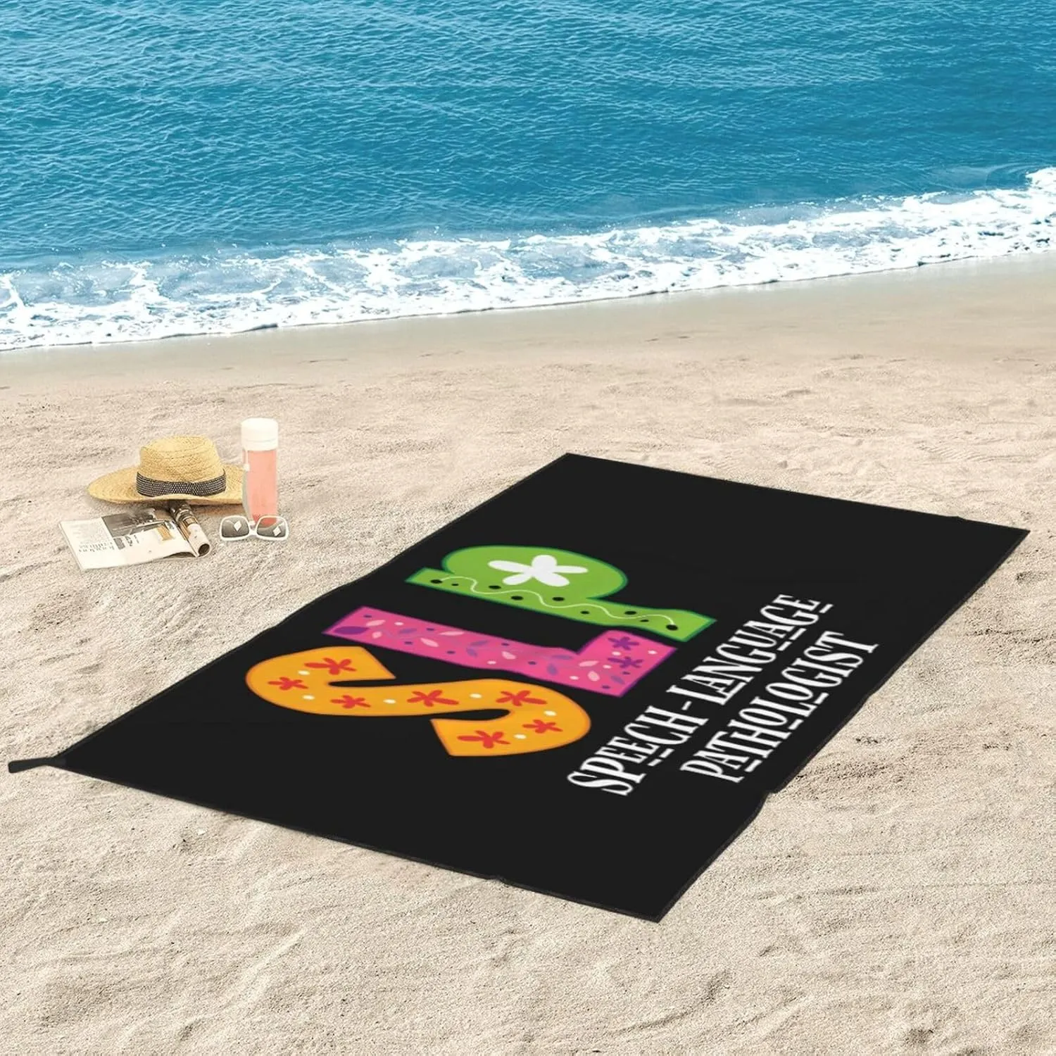 SLP Speech Language Pathologist Beach Towel Quick Dry Sand Free Lightweight Large 27.5"x55" with Travel Bag - Vacation Essentials Bath Towel for Pool, Summer
