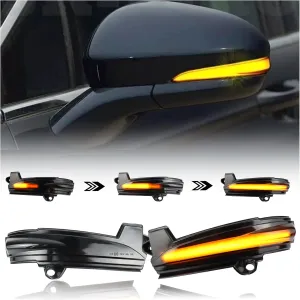 Smoke Sequential LED Side Rear Mirror Light Compatible with Ford Fusion (Mondeo) 2013-2020 Towing Mirror Turn Signal Indicator Lamp 2pcs