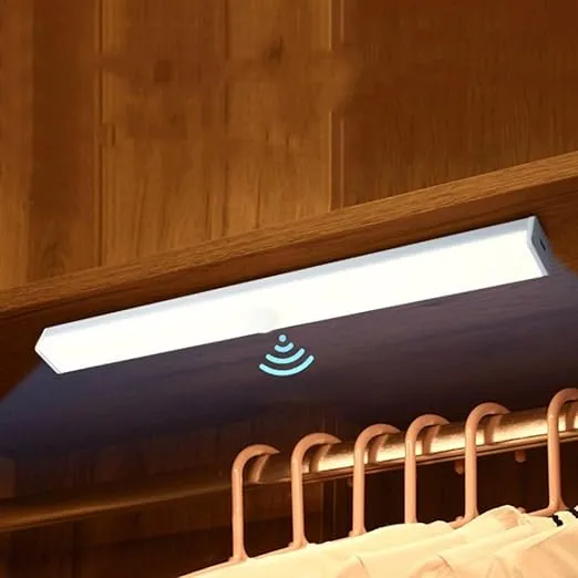SNOOGG 12-Inch USB Rechargeable LED Motion Sensor Light - Human Body Activated Lighting for Showcases, Kitchen Wine Racks, Closets, Wardrobes, Staircase Illumination, Sensor LED Bar