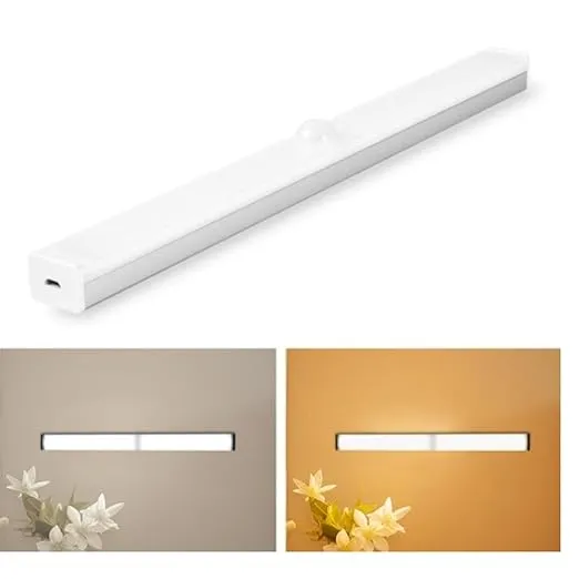 SNOOGG 12-Inch USB Rechargeable LED Motion Sensor Light - Human Body Activated Lighting for Showcases, Kitchen Wine Racks, Closets, Wardrobes, Staircase Illumination, Sensor LED Bar