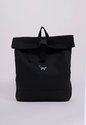 snow leopard recycled roll-top backpack