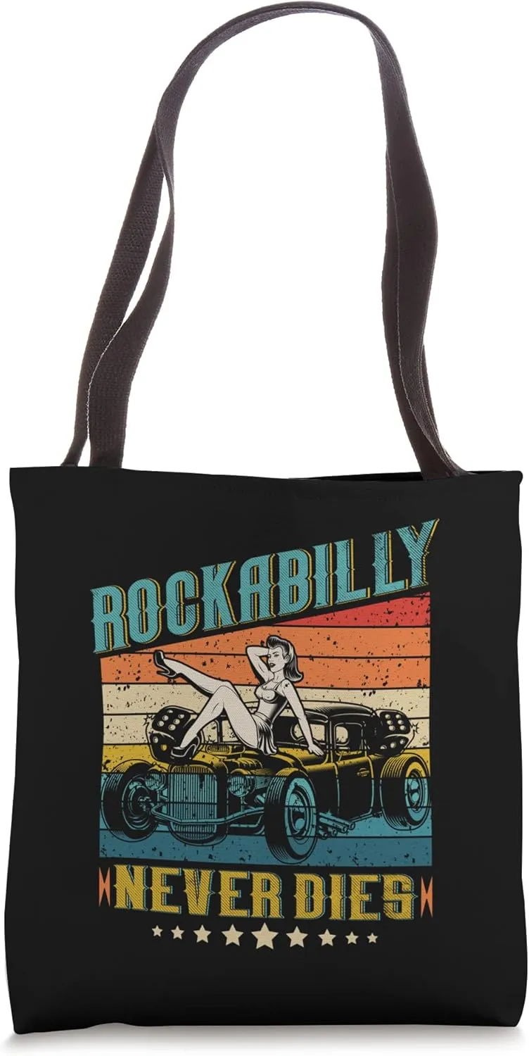 Sock Hop Costume Rockabilly never dies Greaser Babe and Men Tote Bag