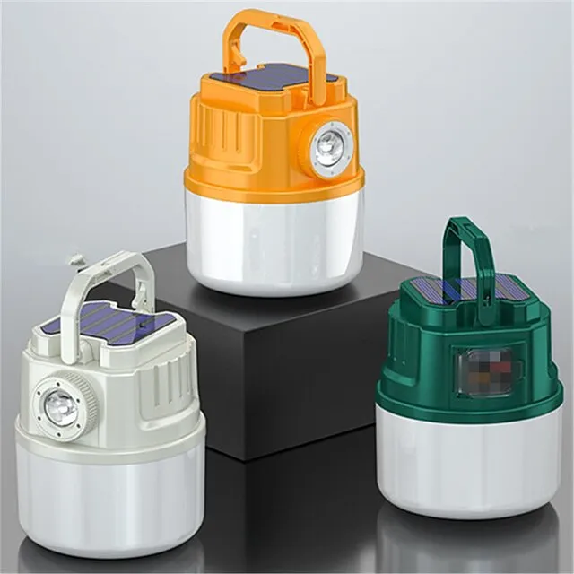 Solar LED Camping Light Tent Lamp USB Rechargeable Bulb Portable Lanterns Hang Flashlight Emergency Repairing Sensing Light
