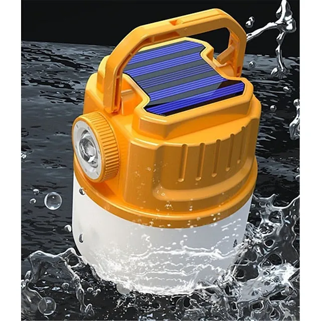 Solar LED Camping Light Tent Lamp USB Rechargeable Bulb Portable Lanterns Hang Flashlight Emergency Repairing Sensing Light