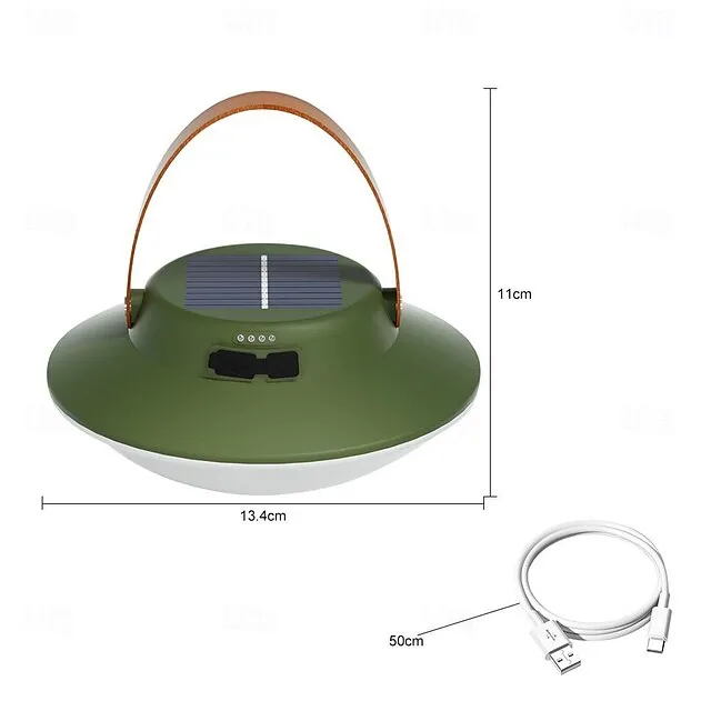 Solar Portable Handheld Vintage Camping Lantern USB Rechargeable Outdoors Tent Light LED Night Hiking Fishing Lamp