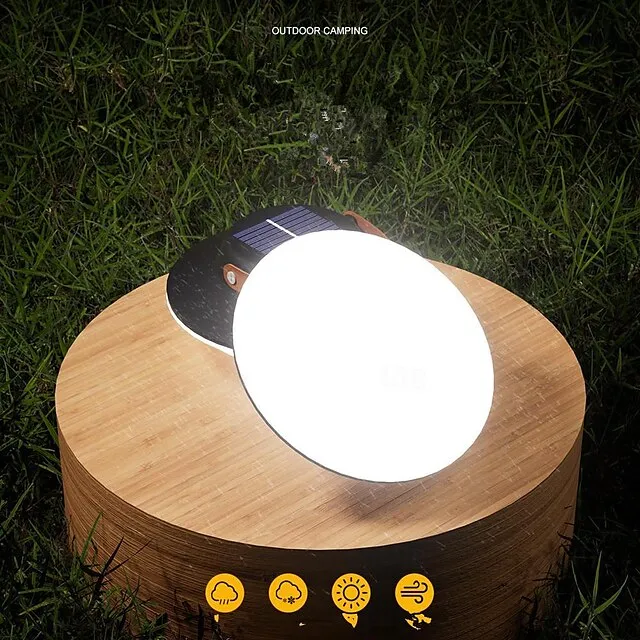 Solar Portable Handheld Vintage Camping Lantern USB Rechargeable Outdoors Tent Light LED Night Hiking Fishing Lamp