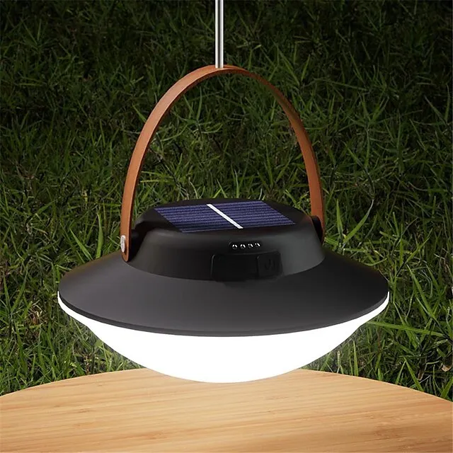 Solar Portable Handheld Vintage Camping Lantern USB Rechargeable Outdoors Tent Light LED Night Hiking Fishing Lamp