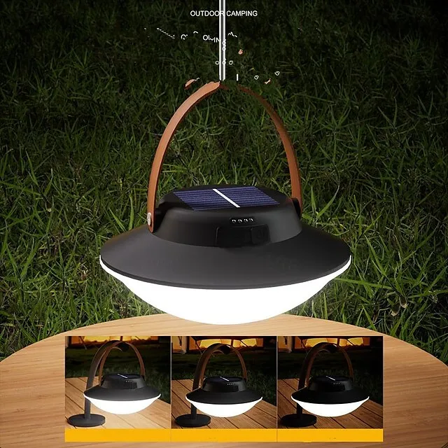 Solar Portable Handheld Vintage Camping Lantern USB Rechargeable Outdoors Tent Light LED Night Hiking Fishing Lamp