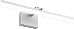 SOLFART Modern Dimmable Vanity Light Fixtures Silver Aluminum for Bathroom Wall Light 5500K LED Rotatable Light Bar