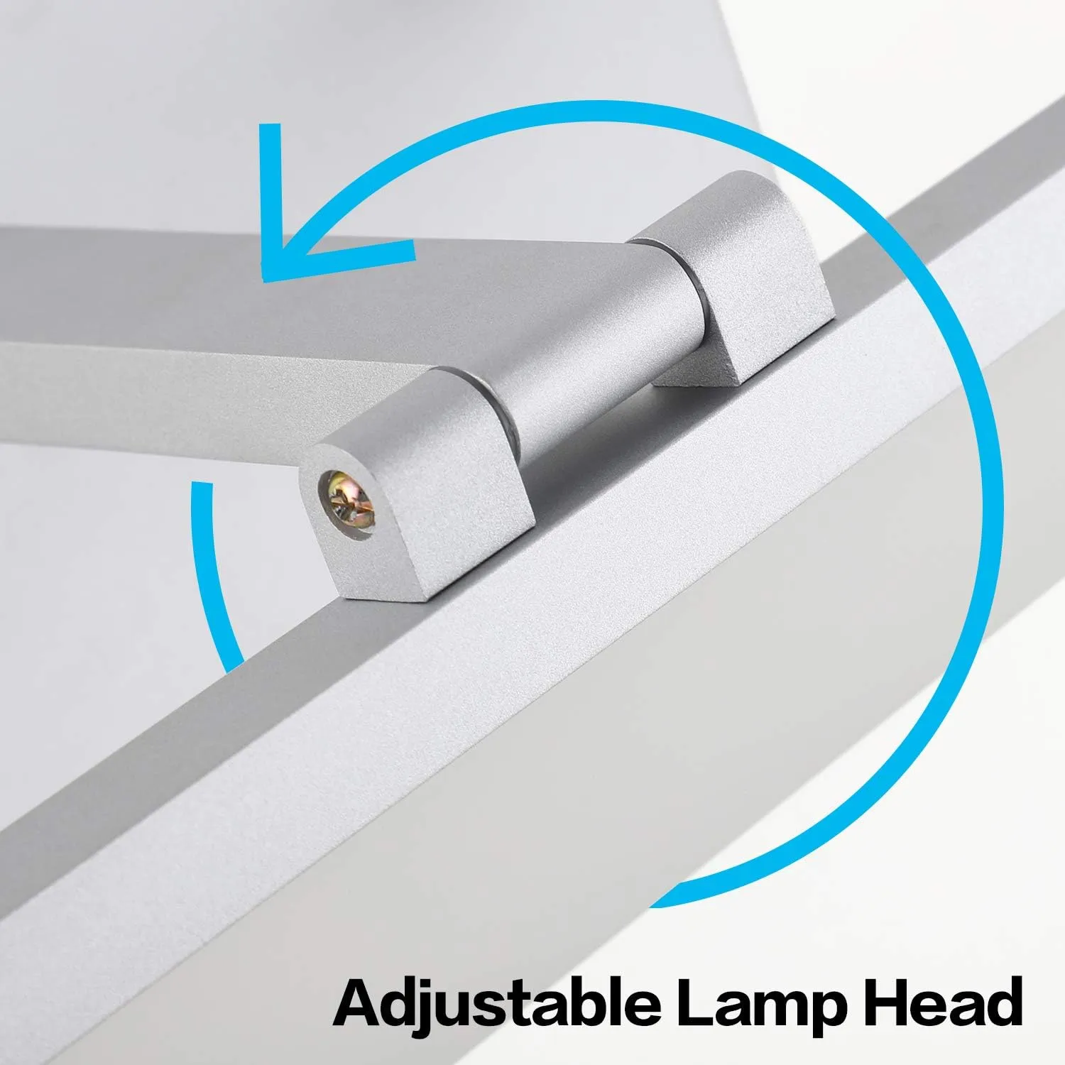 SOLFART Modern Dimmable Vanity Light Fixtures Silver Aluminum for Bathroom Wall Light 5500K LED Rotatable Light Bar