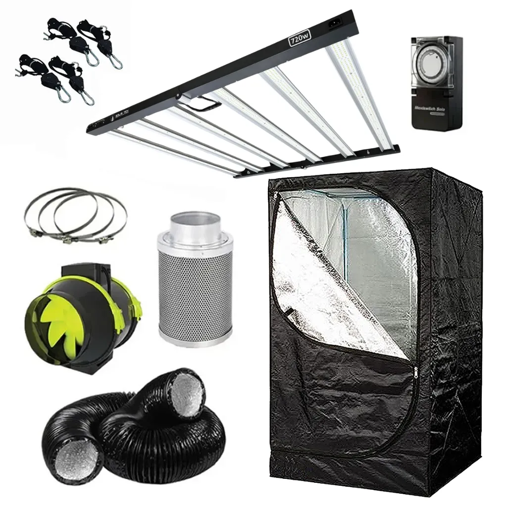 Solistek 720w LED 1.5m x 1.5m Grow Tent Kit