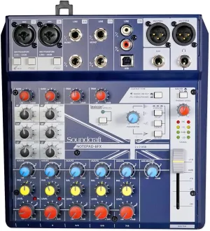 Soundcraft Notepad-8FX 8-Channel Podcast Mixer Podcasting Interface, USB Effects