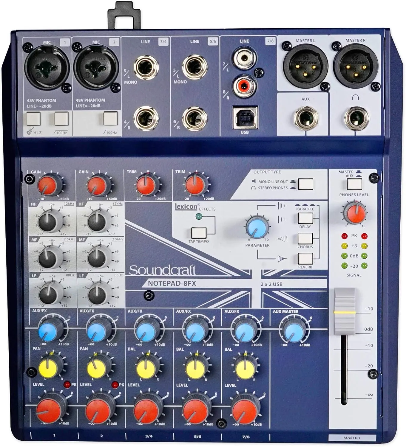Soundcraft Notepad-8FX 8-Channel Podcast Mixer Podcasting Interface, USB Effects