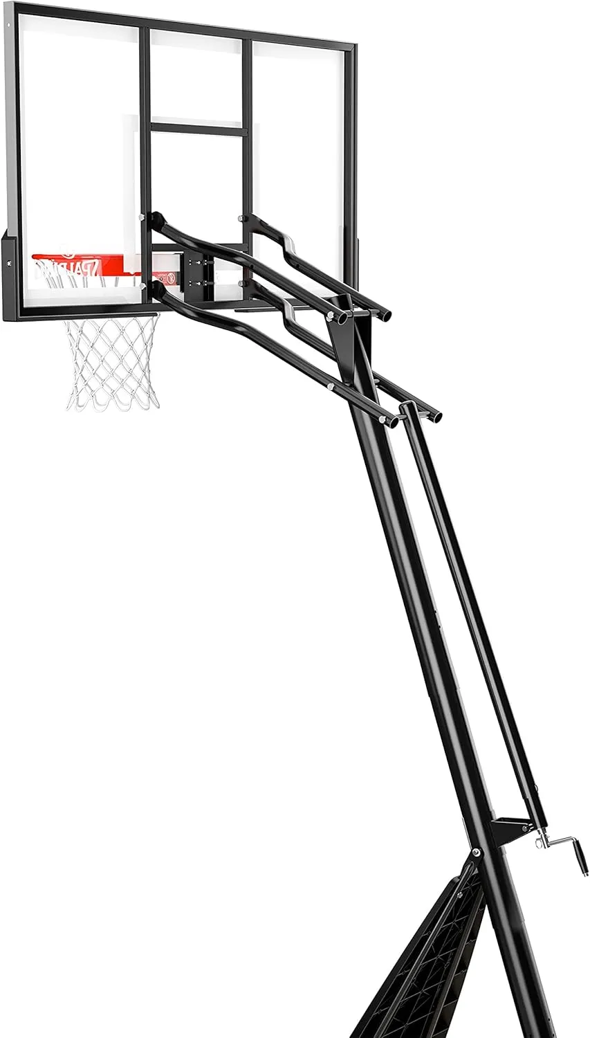 Spalding Ultimate Hybrid Portable Basketball Hoop | Adjustable Height from 7.5' to 10' in Infinite Increments | Arena Slam Breakaway Rim