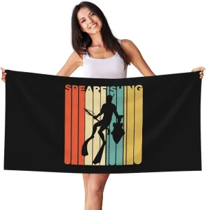 Spearfishing Beach Towel 27.5x55 Inches - Ultra Soft Quick Dry Sand Towel, Lightweight Large Bath Towel for Pool, Summer, Travel
