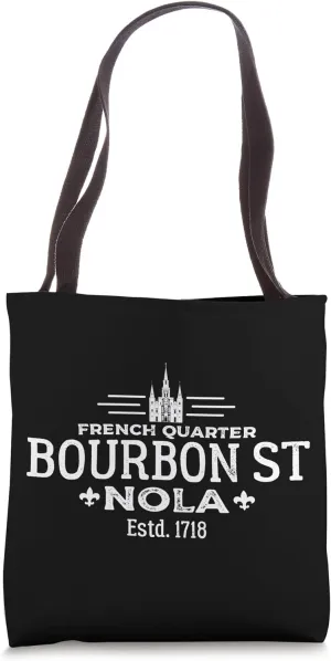 St Louis Cathedral French Quarter Bourbon St NOLA Distressed Tote Bag