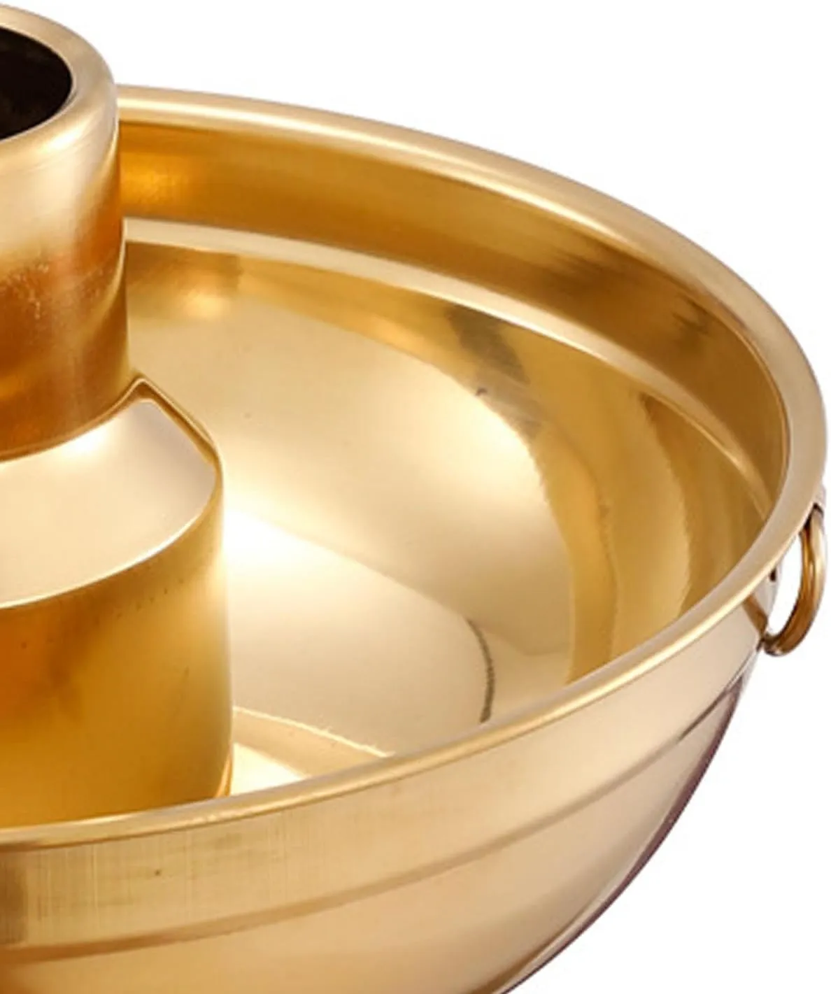 Stainless Steel Charcoal Dry Ice Hot Pots Chinese Beijing Charcoal Imitation Copper Dessert Hot Pot t for a Unique Cooking Experience and Dessert Display (Medium)