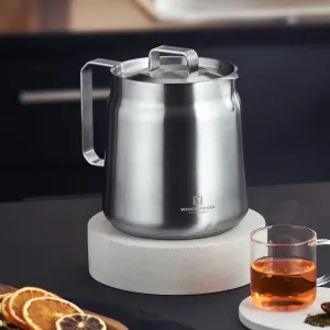 Stainless Steel Classic Tea Kettle 2.1 Quarts / 2 Liters, Multi-purpose Cooking Pot, Mini Milk Pan, Butter Warmer, On-the-go Saucepan, Ramen Pot, Stovetop Metal Tea/Coffee Pot (606)