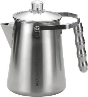 Stainless Steel Coffee Percolator Pot 1.5L (8 Cups) – Durable One-Piece Body, Gooseneck Spout & Removable Lid – Perfect for Camping & Outdoor Use SW-7