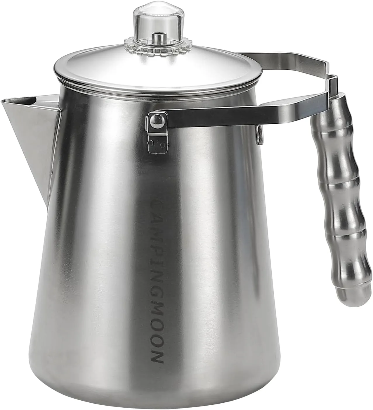 Stainless Steel Coffee Percolator Pot 1.5L (8 Cups) – Durable One-Piece Body, Gooseneck Spout & Removable Lid – Perfect for Camping & Outdoor Use SW-7