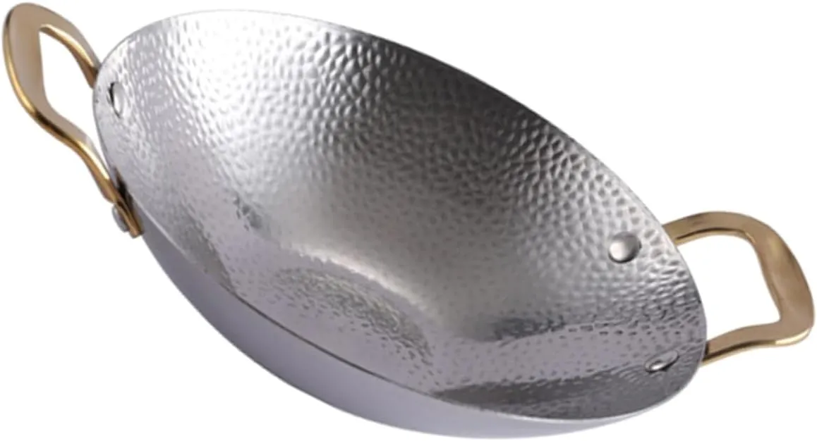 Stainless Steel Griddle Pan Cooking Pan Household Kitchenware Double Handles Style