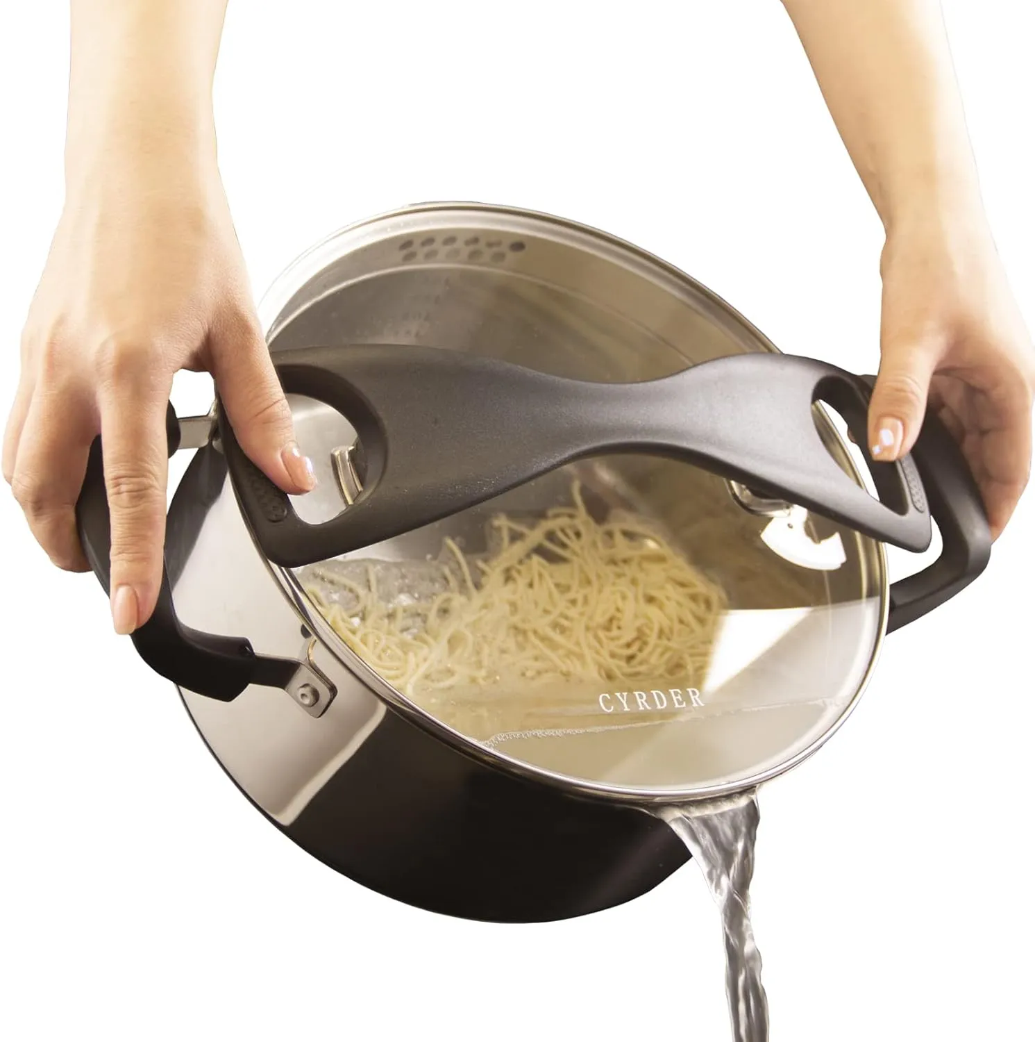 Stainless Steel Pasta Pot- Induction Pasta Pot with Strainer, Easy Stain &Perfect for Single and Couple, Dishwasher Safe, 3 Quart