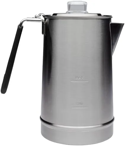 Stanley Coffee Percolator 1.1QT, Stainless Steel Wide Mouth Coffee Press,Large Capacity, Ergonomic Handle, Dishwasher Safe